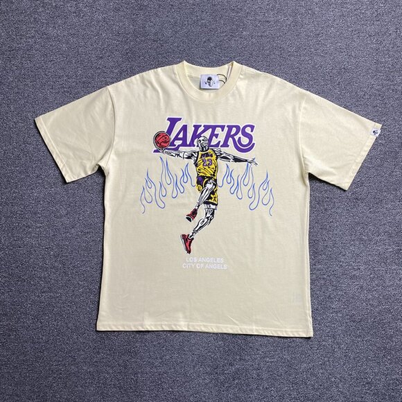 Warren Lotas Los Angeles Lakers Cool Basketball Themed YellowT Shirt
